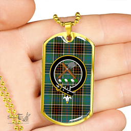ScottishPlaid Hislop #2 Ancient Clan Tartan Dog Tag Necklace - Crest Classic Scottish Plaid Tartan Plaid