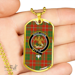 ScottishPlaid Hay Ancient Clan Tartan Dog Tag Necklace - Crest Classic Scottish Plaid Tartan Plaid