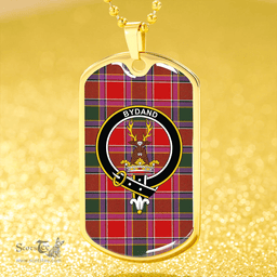 ScottishPlaid Gordon of Abergeldie Modern Clan Tartan Dog Tag Necklace - Crest Classic Scottish Plaid Tartan Plaid