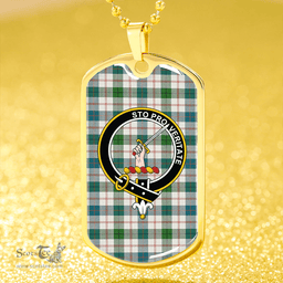 ScottishPlaid Guthrie Dress Ancient Clan Tartan Dog Tag Necklace - Crest Classic Scottish Plaid Tartan Plaid
