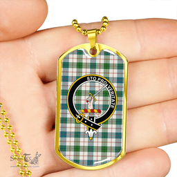 ScottishPlaid Guthrie Dress Ancient Clan Tartan Dog Tag Necklace - Crest Classic Scottish Plaid Tartan Plaid
