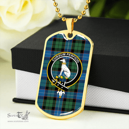 ScottishPlaid Hunter Ancient Clan Tartan Dog Tag Necklace - Crest Classic Scottish Plaid Tartan Plaid