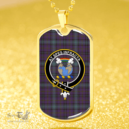 ScottishPlaid Hope Vere Weathered Clan Tartan Dog Tag Necklace - Crest Classic Scottish Plaid Tartan Plaid