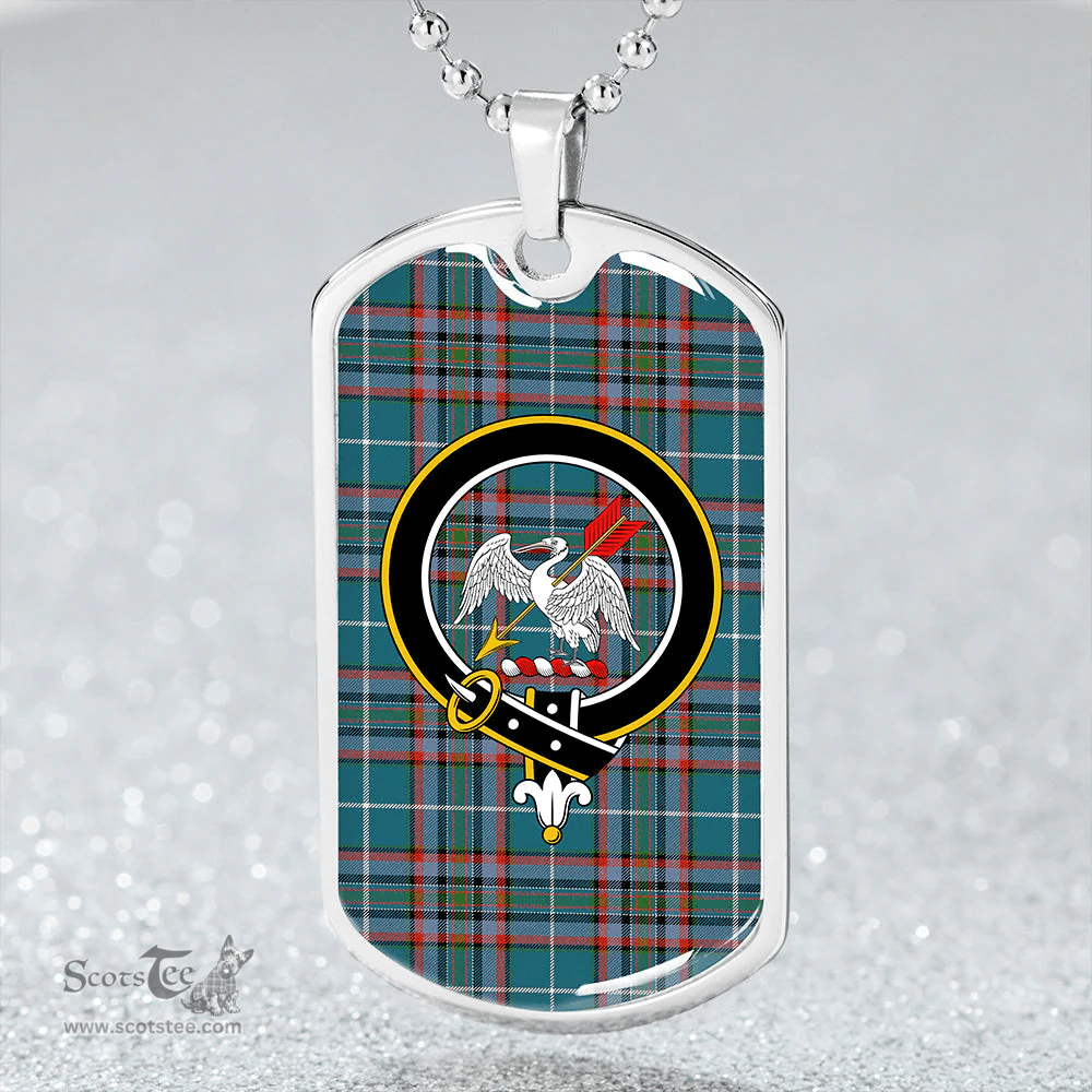 ScottishPlaid Gammell Dress Ancient Clan Tartan Dog Tag Necklace - Crest Classic Scottish Plaid Tartan Plaid