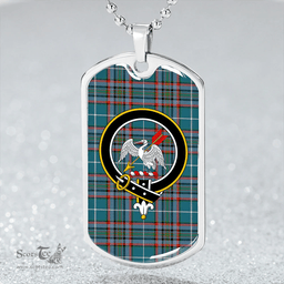 ScottishPlaid Gammell Dress Ancient Clan Tartan Dog Tag Necklace - Crest Classic Scottish Plaid Tartan Plaid