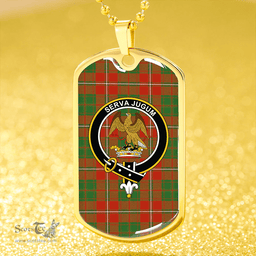 ScottishPlaid Hay Ancient Clan Tartan Dog Tag Necklace - Crest Classic Scottish Plaid Tartan Plaid