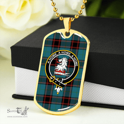ScottishPlaid Home Ancient Clan Tartan Dog Tag Necklace - Crest Classic Scottish Plaid Tartan Plaid