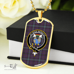 ScottishPlaid Hope Vere Weathered Clan Tartan Dog Tag Necklace - Crest Classic Scottish Plaid Tartan Plaid