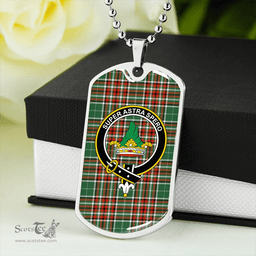 ScottishPlaid Gayre Bodyguard Ancient Clan Tartan Dog Tag Necklace - Crest Classic Scottish Plaid Tartan Plaid