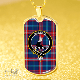 ScottishPlaid Glenn (Glen) Modern Clan Tartan Dog Tag Necklace - Crest Classic Scottish Plaid Tartan Plaid