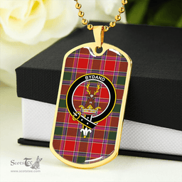 ScottishPlaid Gordon of Abergeldie Modern Clan Tartan Dog Tag Necklace - Crest Classic Scottish Plaid Tartan Plaid