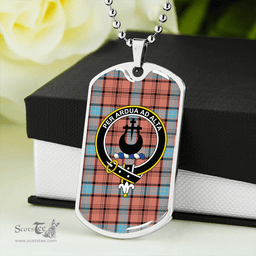 ScottishPlaid Hannay Dress (Haney Dress) Ancient Clan Tartan Dog Tag Necklace - Crest Classic Scottish Plaid Tartan Plaid