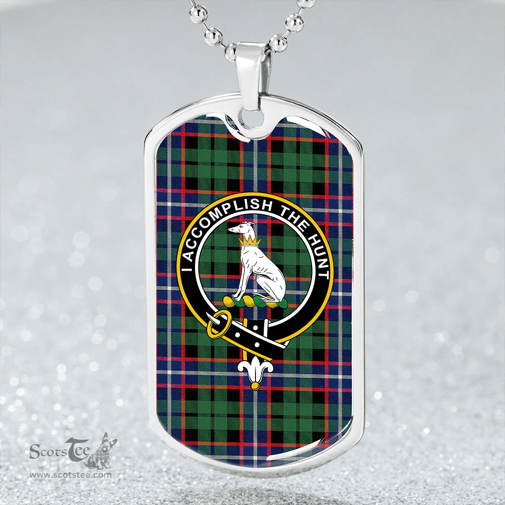 ScottishPlaid Hunter #2 (Michael #2) Modern Clan Tartan Dog Tag Necklace - Crest Classic Scottish Plaid Tartan Plaid