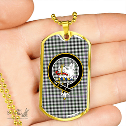 ScottishPlaid Halliday (Holliday) Ancient Clan Tartan Dog Tag Necklace - Crest Classic Scottish Plaid Tartan Plaid