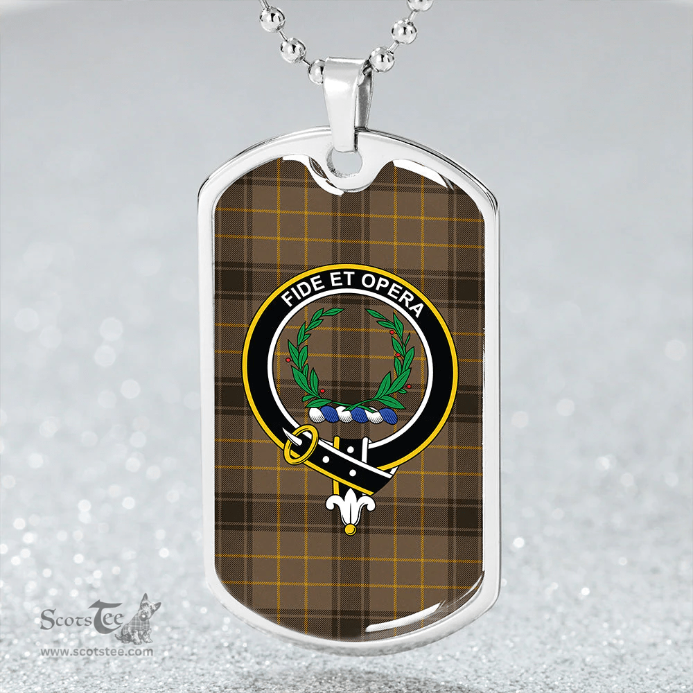 ScottishPlaid MacArthur 1815 #2 Weathered Clan Tartan Dog Tag Necklace - Crest Classic Scottish Plaid Tartan Plaid