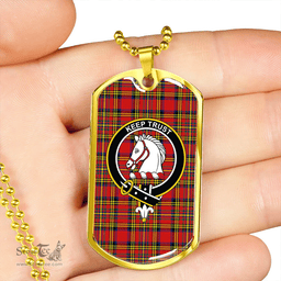 ScottishPlaid Hepburn Modern Clan Tartan Dog Tag Necklace - Crest Classic Scottish Plaid Tartan Plaid
