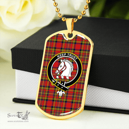 ScottishPlaid Hepburn Modern Clan Tartan Dog Tag Necklace - Crest Classic Scottish Plaid Tartan Plaid