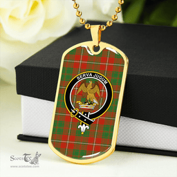 ScottishPlaid Hay Ancient Clan Tartan Dog Tag Necklace - Crest Classic Scottish Plaid Tartan Plaid