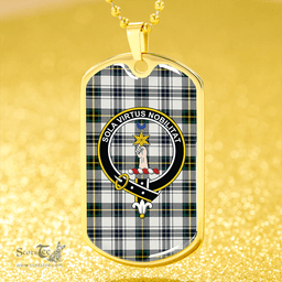 ScottishPlaid Henderson Dress #3 (MacKendrick Dress #3) Modern Clan Tartan Dog Tag Necklace - Crest Classic Scottish Plaid Tartan Plaid