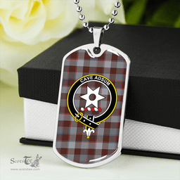 ScottishPlaid Jardine of Castlemilk Modern Clan Tartan Dog Tag Necklace - Crest Classic Scottish Plaid Tartan Plaid