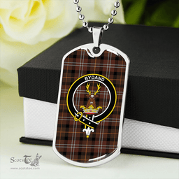 ScottishPlaid Huntly District #2 Modern Clan Tartan Dog Tag Necklace - Crest Classic Scottish Plaid Tartan Plaid