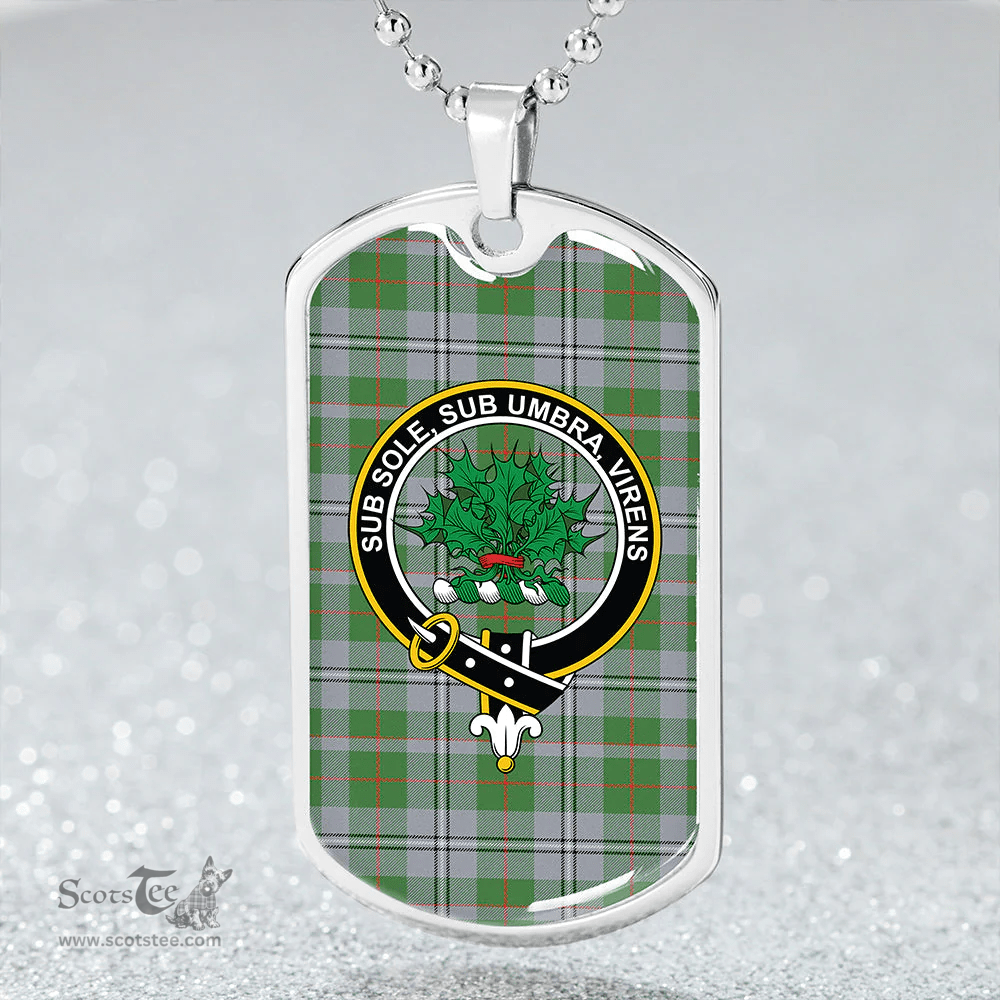 ScottishPlaid Irvine of Glentulchan Modern Clan Tartan Dog Tag Necklace - Crest Classic Scottish Plaid Tartan Plaid