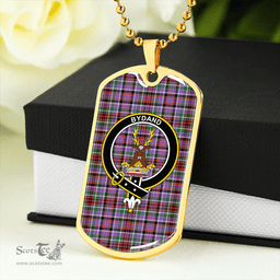 ScottishPlaid Huntly Ancient Clan Tartan Dog Tag Necklace - Crest Classic Scottish Plaid Tartan Plaid