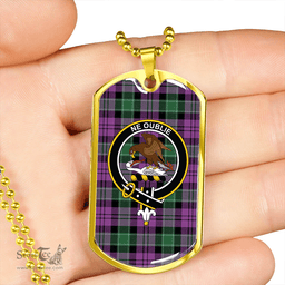 ScottishPlaid Graham of Menteith Plaid Ancient Clan Tartan Dog Tag Necklace - Crest Classic Scottish Plaid Tartan Plaid