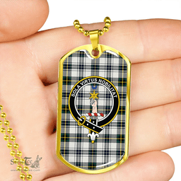 ScottishPlaid Henderson Dress #3 (MacKendrick Dress #3) Modern Clan Tartan Dog Tag Necklace - Crest Classic Scottish Plaid Tartan Plaid