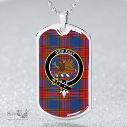 ScottishPlaid Leslie (J Cant) Modern Clan Tartan Dog Tag Necklace - Crest Classic Scottish Plaid Tartan Plaid