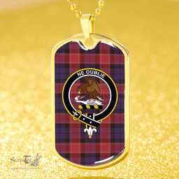 ScottishPlaid Graham of Menteith Red Weathered Clan Tartan Dog Tag Necklace - Crest Classic Scottish Plaid Tartan Plaid