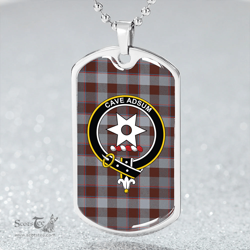 ScottishPlaid Jardine of Castlemilk Modern Clan Tartan Dog Tag Necklace - Crest Classic Scottish Plaid Tartan Plaid