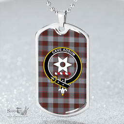 ScottishPlaid Jardine of Castlemilk Modern Clan Tartan Dog Tag Necklace - Crest Classic Scottish Plaid Tartan Plaid