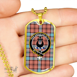 ScottishPlaid Hannay Dress (Haney Dress) Ancient Clan Tartan Dog Tag Necklace - Crest Classic Scottish Plaid Tartan Plaid