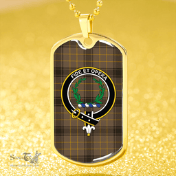 ScottishPlaid MacArthur 1815 #2 Weathered Clan Tartan Dog Tag Necklace - Crest Classic Scottish Plaid Tartan Plaid