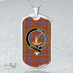 ScottishPlaid Lumsden Waistcoat Ancient Clan Tartan Dog Tag Necklace - Crest Classic Scottish Plaid Tartan Plaid