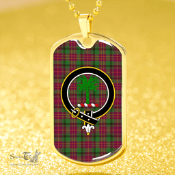 ScottishPlaid Leighton Modern Clan Tartan Dog Tag Necklace - Crest Classic Scottish Plaid Tartan Plaid