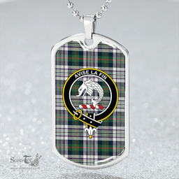 ScottishPlaid Kennedy Dress Modern Clan Tartan Dog Tag Necklace - Crest Classic Scottish Plaid Tartan Plaid