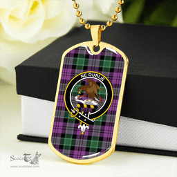 ScottishPlaid Graham of Menteith Plaid Ancient Clan Tartan Dog Tag Necklace - Crest Classic Scottish Plaid Tartan Plaid