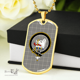 ScottishPlaid Halliday (Holliday) Weathered Clan Tartan Dog Tag Necklace - Crest Classic Scottish Plaid Tartan Plaid