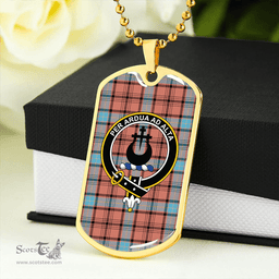 ScottishPlaid Hannay Dress (Haney Dress) Ancient Clan Tartan Dog Tag Necklace - Crest Classic Scottish Plaid Tartan Plaid