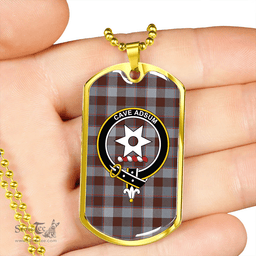 ScottishPlaid Jardine of Castlemilk Modern Clan Tartan Dog Tag Necklace - Crest Classic Scottish Plaid Tartan Plaid