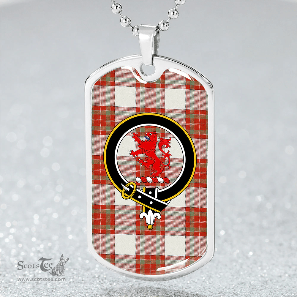 ScottishPlaid MacBrair Dress #2 Ancient Clan Tartan Dog Tag Necklace - Crest Classic Scottish Plaid Tartan Plaid