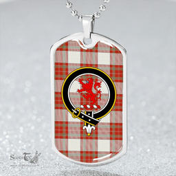 ScottishPlaid MacBrair Dress #2 Ancient Clan Tartan Dog Tag Necklace - Crest Classic Scottish Plaid Tartan Plaid