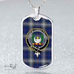 ScottishPlaid Kinnaird Modern Clan Tartan Dog Tag Necklace - Crest Classic Scottish Plaid Tartan Plaid