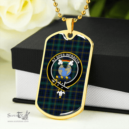 ScottishPlaid Hope Vere Modern Clan Tartan Dog Tag Necklace - Crest Classic Scottish Plaid Tartan Plaid