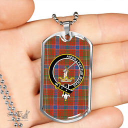 ScottishPlaid Lumsden Waistcoat Ancient Clan Tartan Dog Tag Necklace - Crest Classic Scottish Plaid Tartan Plaid