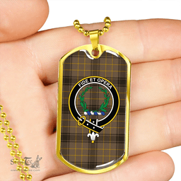 ScottishPlaid MacArthur 1815 #2 Weathered Clan Tartan Dog Tag Necklace - Crest Classic Scottish Plaid Tartan Plaid