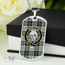 ScottishPlaid Kennedy Dress Modern Clan Tartan Dog Tag Necklace - Crest Classic Scottish Plaid Tartan Plaid