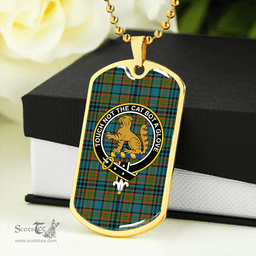 ScottishPlaid Gillies Ancient Clan Tartan Dog Tag Necklace - Crest Classic Scottish Plaid Tartan Plaid